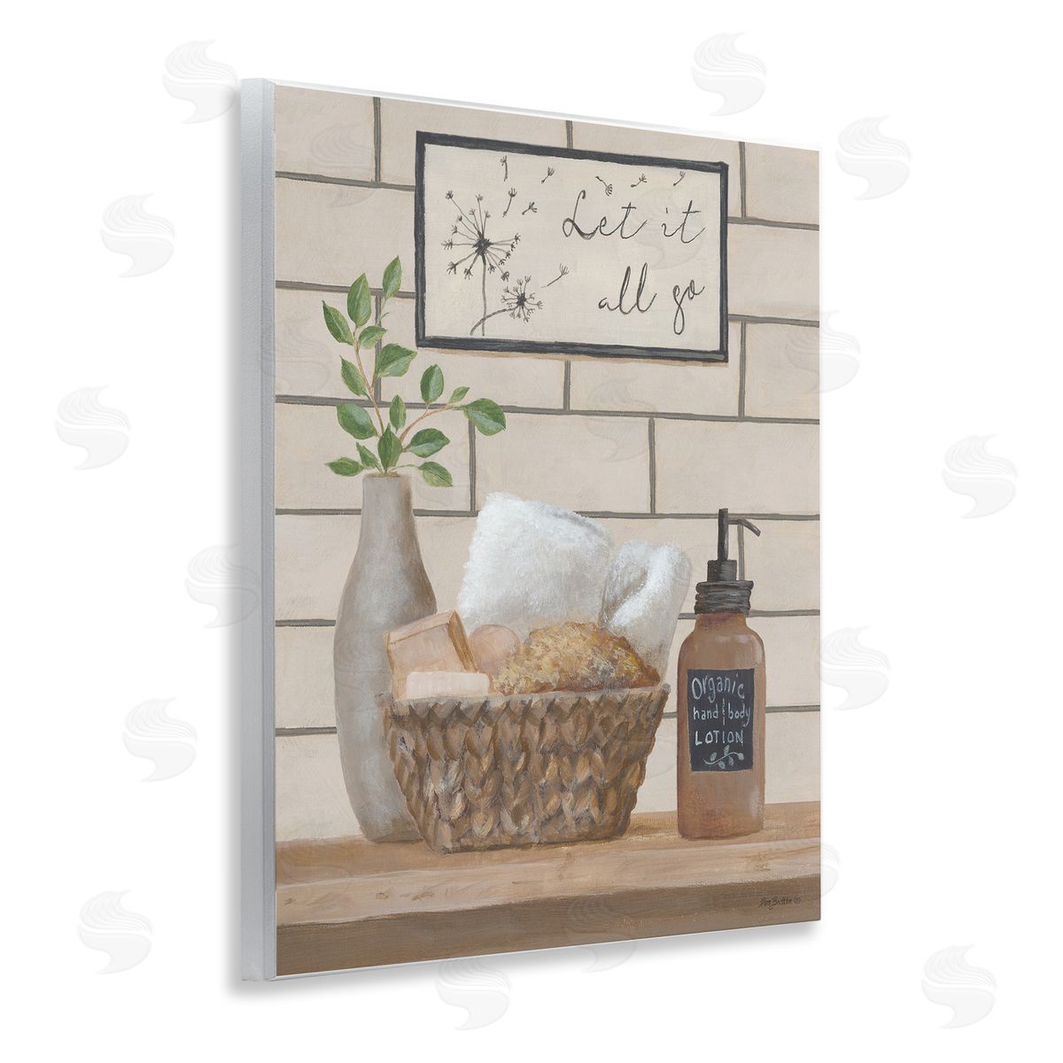Let It Go Bath Wood Plaque Wall Art, Home Decor by Pam Britton