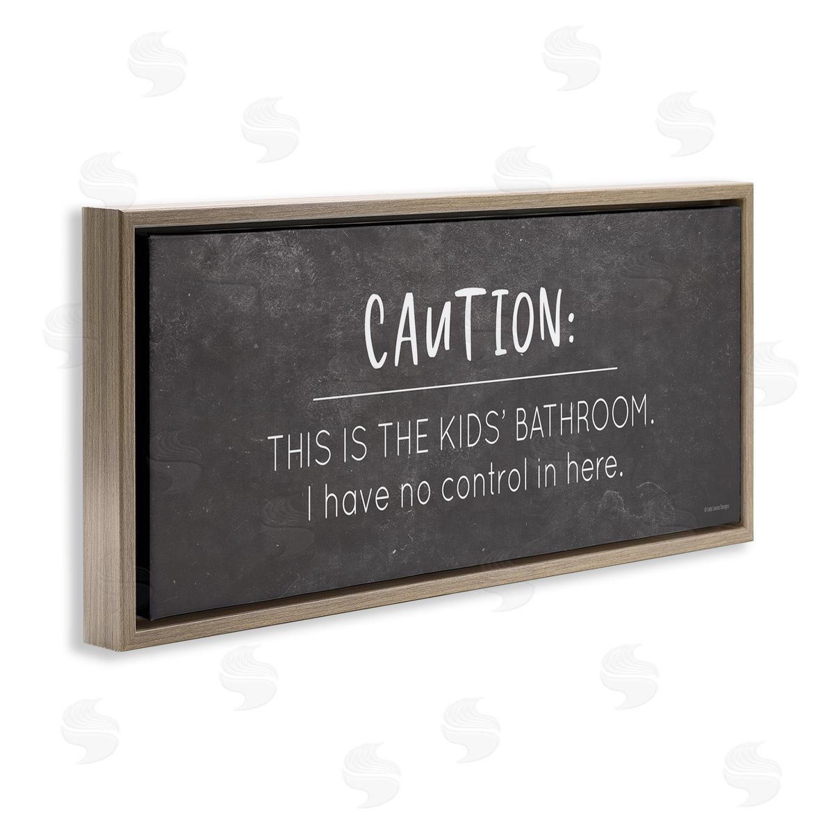 No Control Here Bathroom Brown Floating Frame Canvas Wall Art, Home Decor by Lady Louise Designs