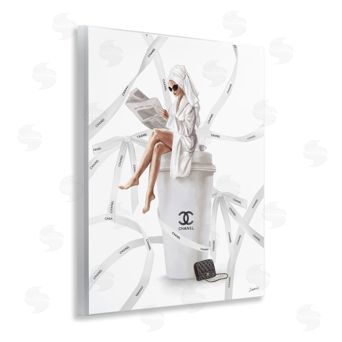 Spa Girl in Bathrobe Wood Plaque Wall Art, Home Decor by Ziwei Li
