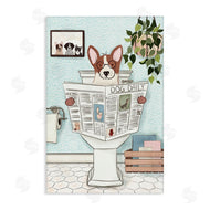 JJ Design House, LLC. | Pup with Newspaper