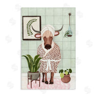 JJ Design House, LLC. | Cow in Bathrobe