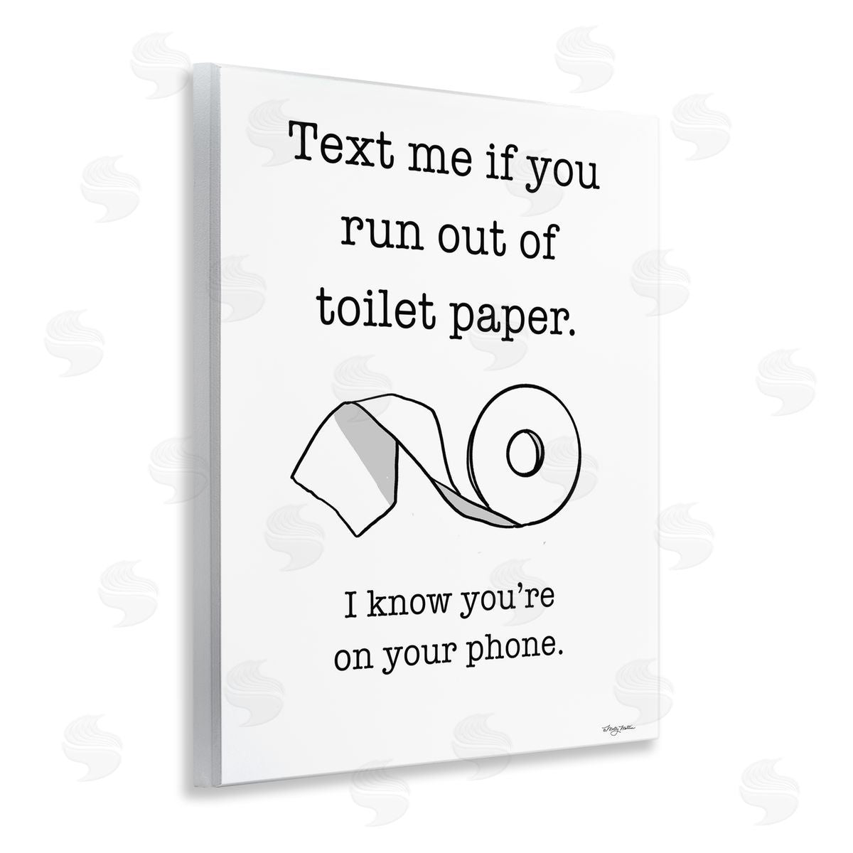 Text Me for Toilet Paper Wood Plaque Wall Art, Home Decor by Molly Matin