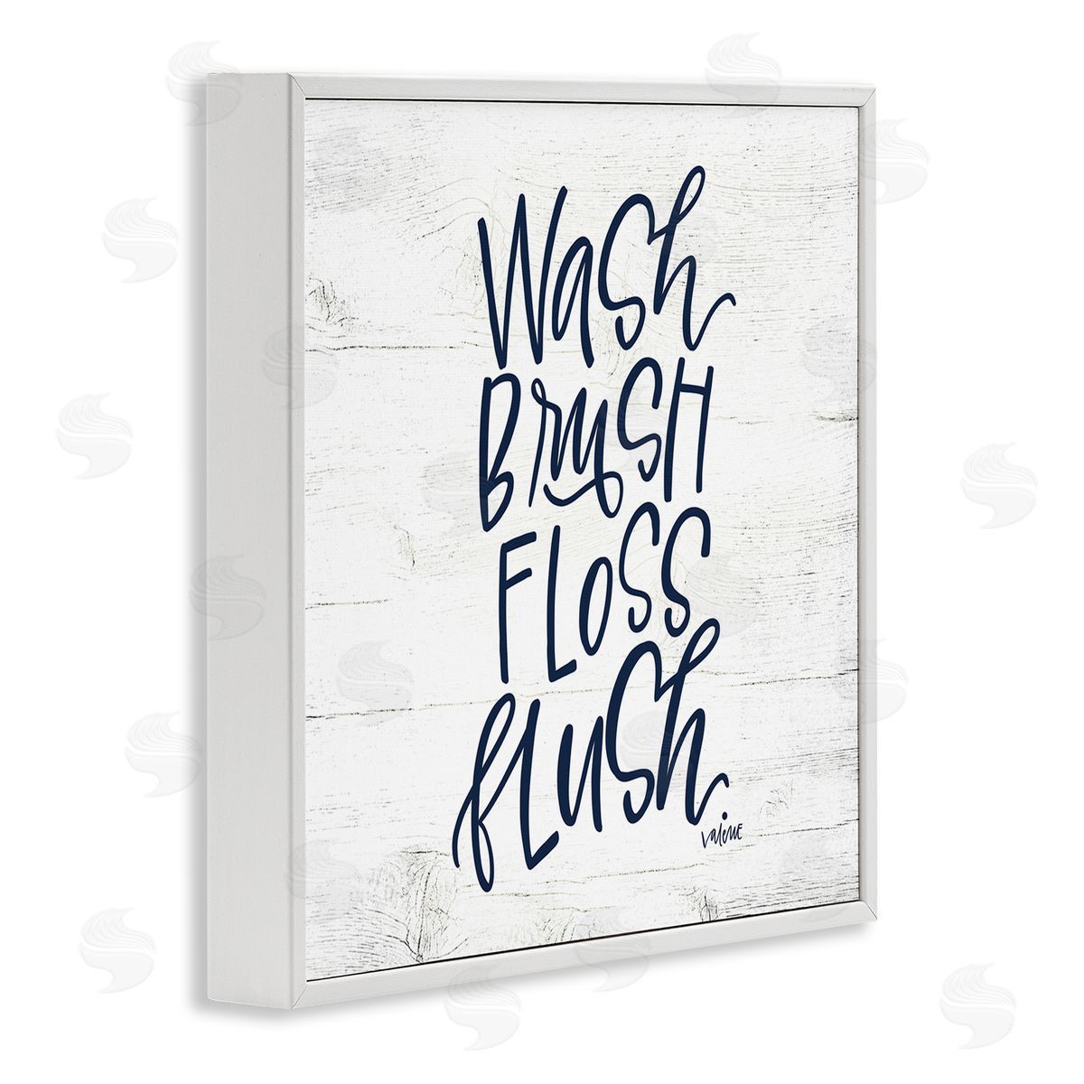 Rustic Bathroom Rules White Frame Print Wall Art, Home Decor by Valerie Weiners