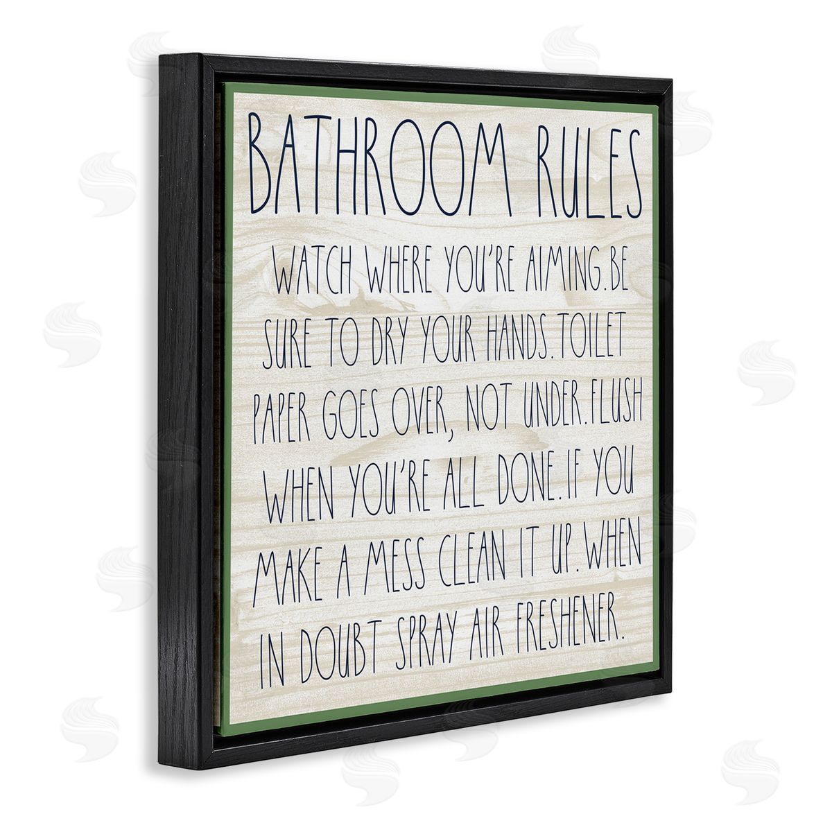 Rustic Chic Bathroom Black Floating Frame Canvas Wall Art, Home Decor by Valerie Weiners