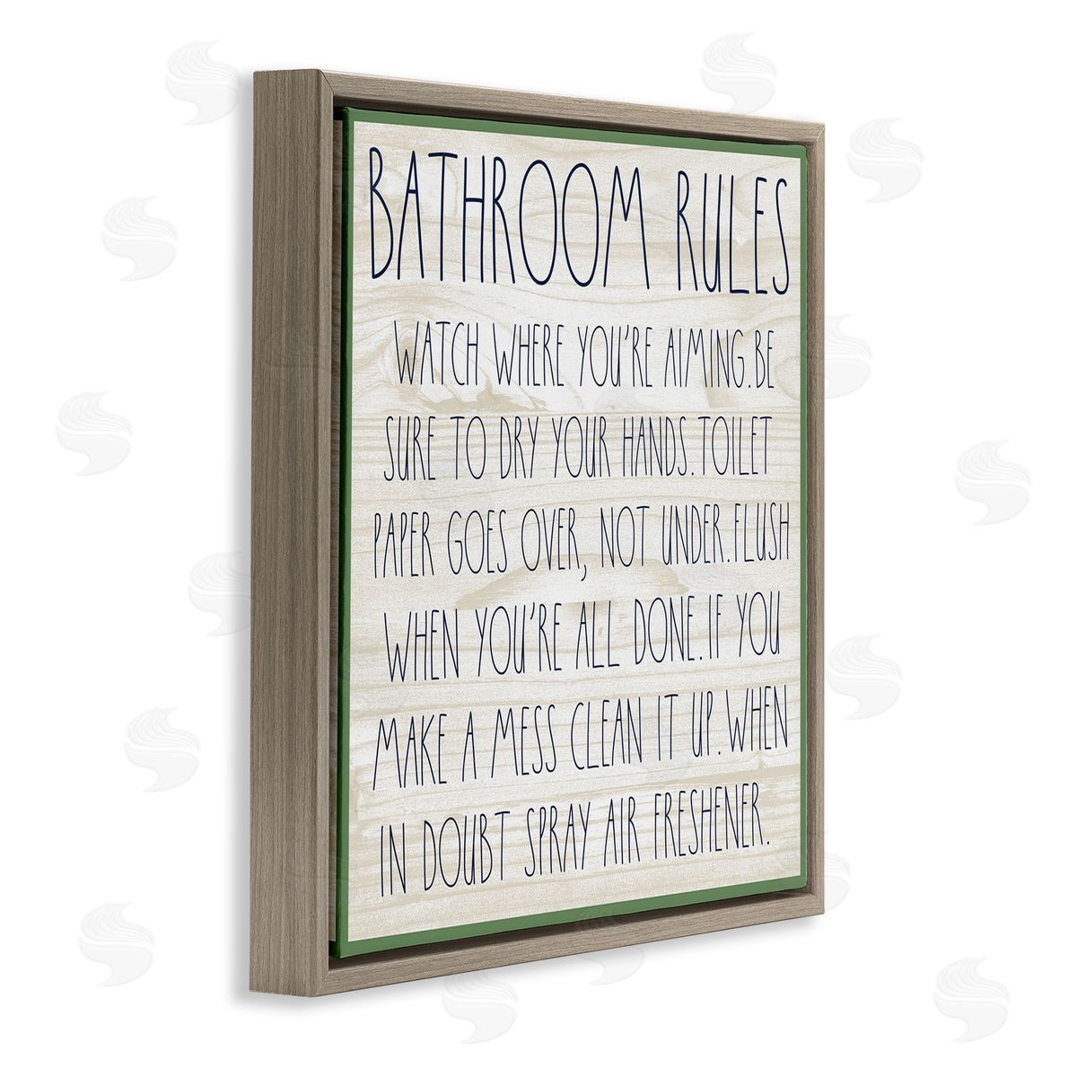 Rustic Chic Bathroom Brown Floating Frame Canvas Wall Art, Home Decor by Valerie Weiners