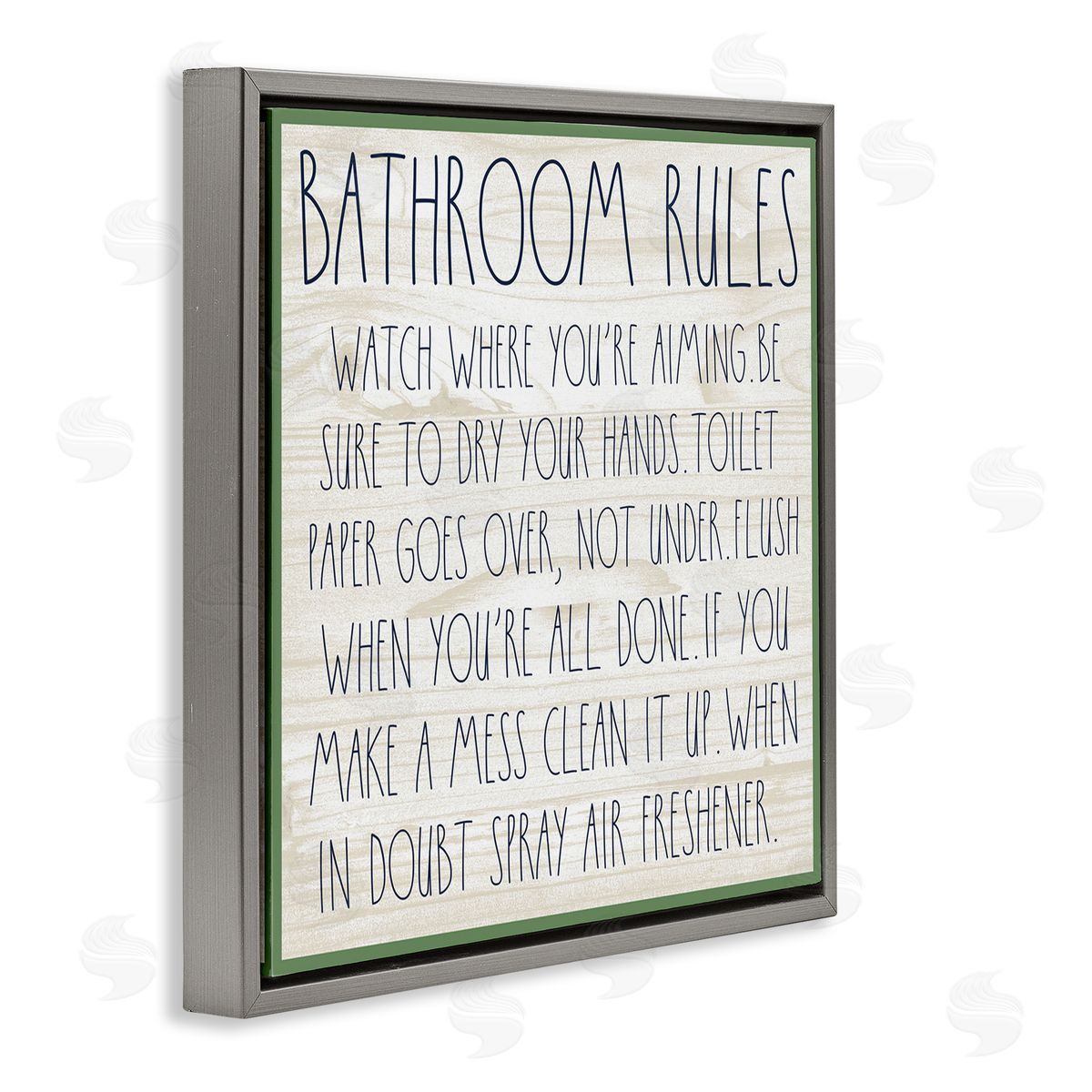 Rustic Chic Bathroom Grey Floating Frame Canvas Wall Art, Home Decor by Valerie Weiners