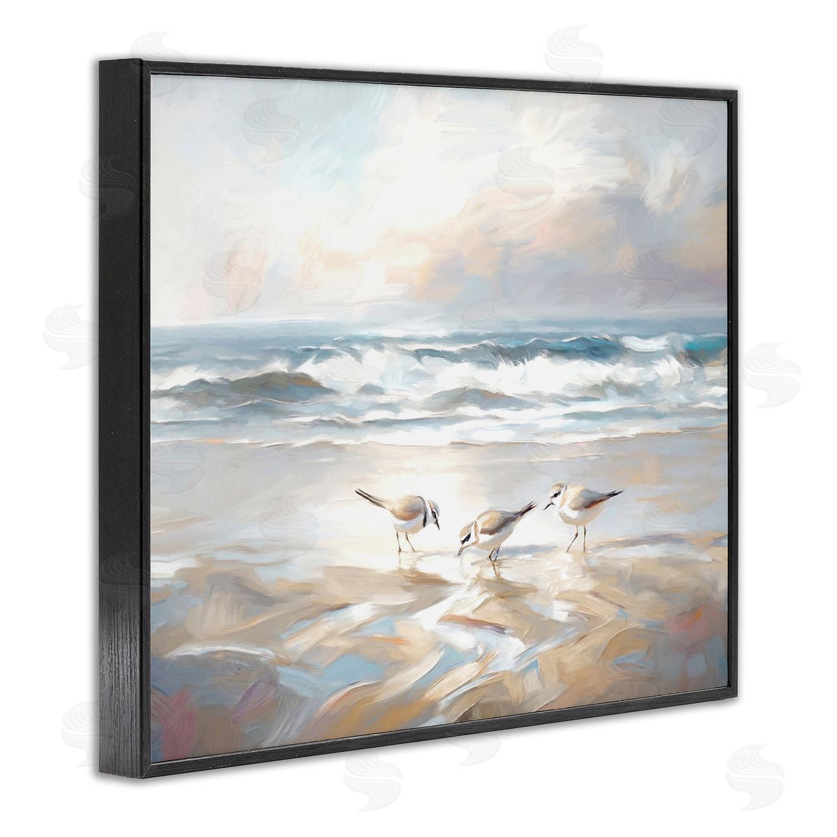 Blue Haven Bay Black Frame Print Wall Art, Home Decor by Ramona Murdock
