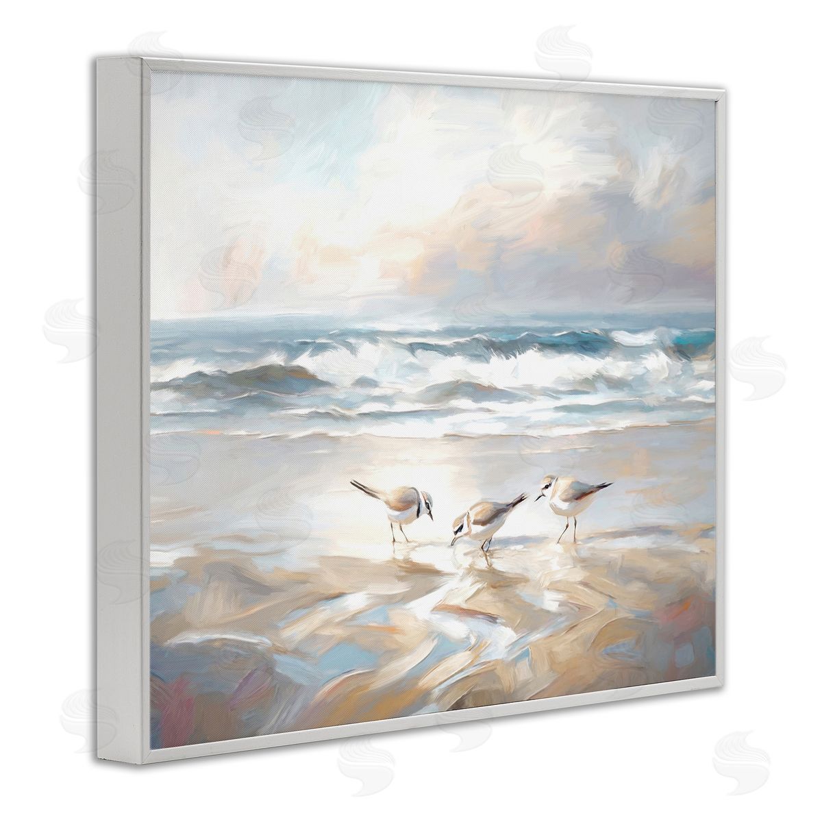Blue Haven Bay White Frame Print Wall Art, Home Decor by Ramona Murdock