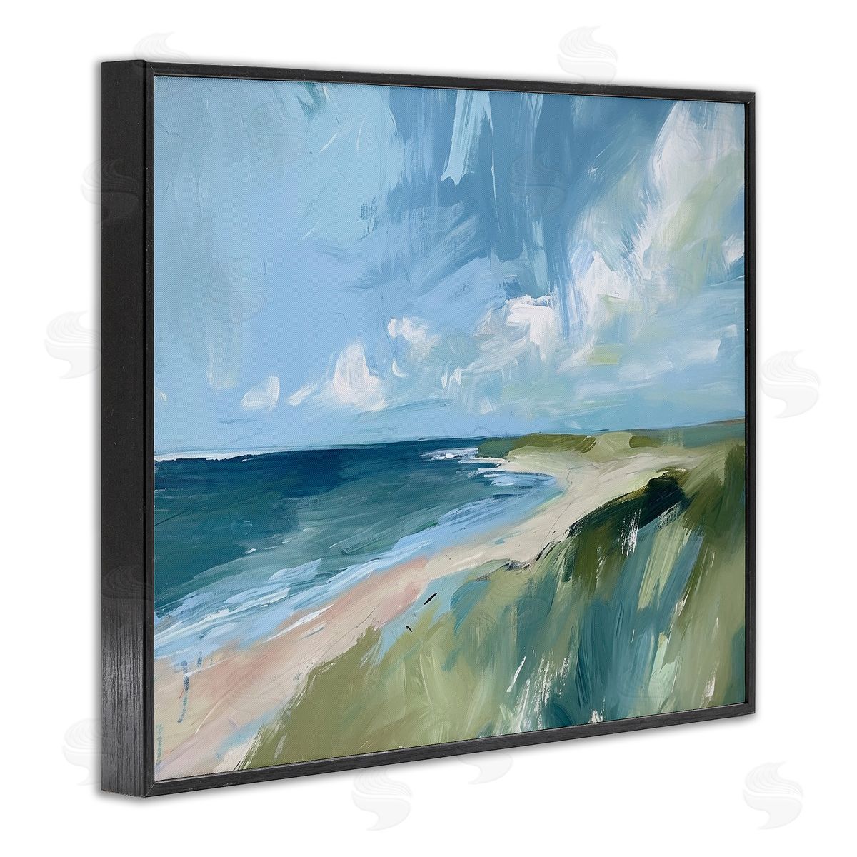 Coastal Wilderness Landscape Black Frame Print Wall Art, Home Decor by Ramona Murdock