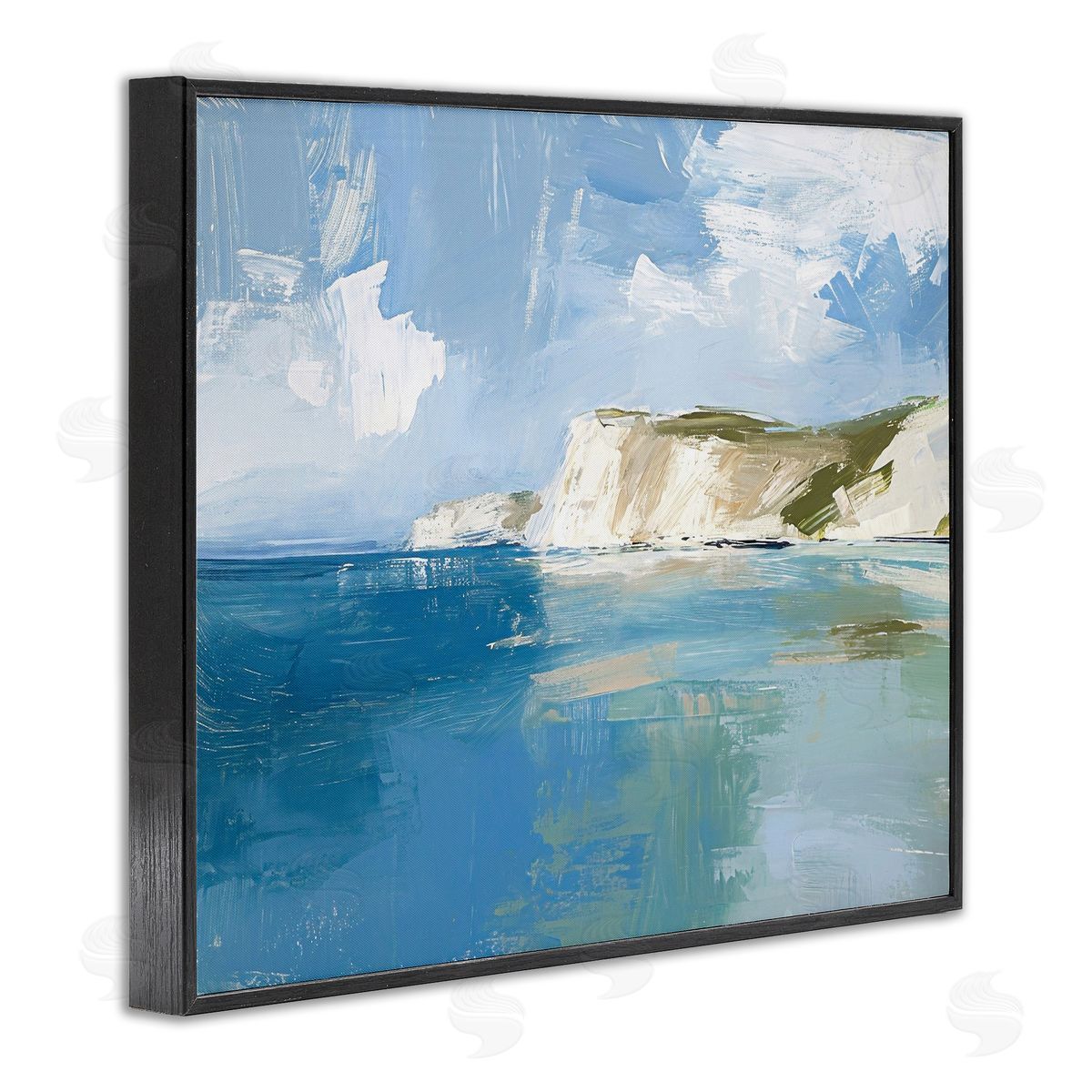 Coastal Wilderness Shore Black Frame Print Wall Art, Home Decor by Ramona Murdock