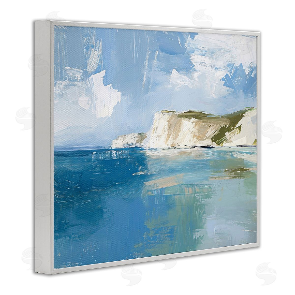 Coastal Wilderness Shore White Frame Print Wall Art, Home Decor by Ramona Murdock