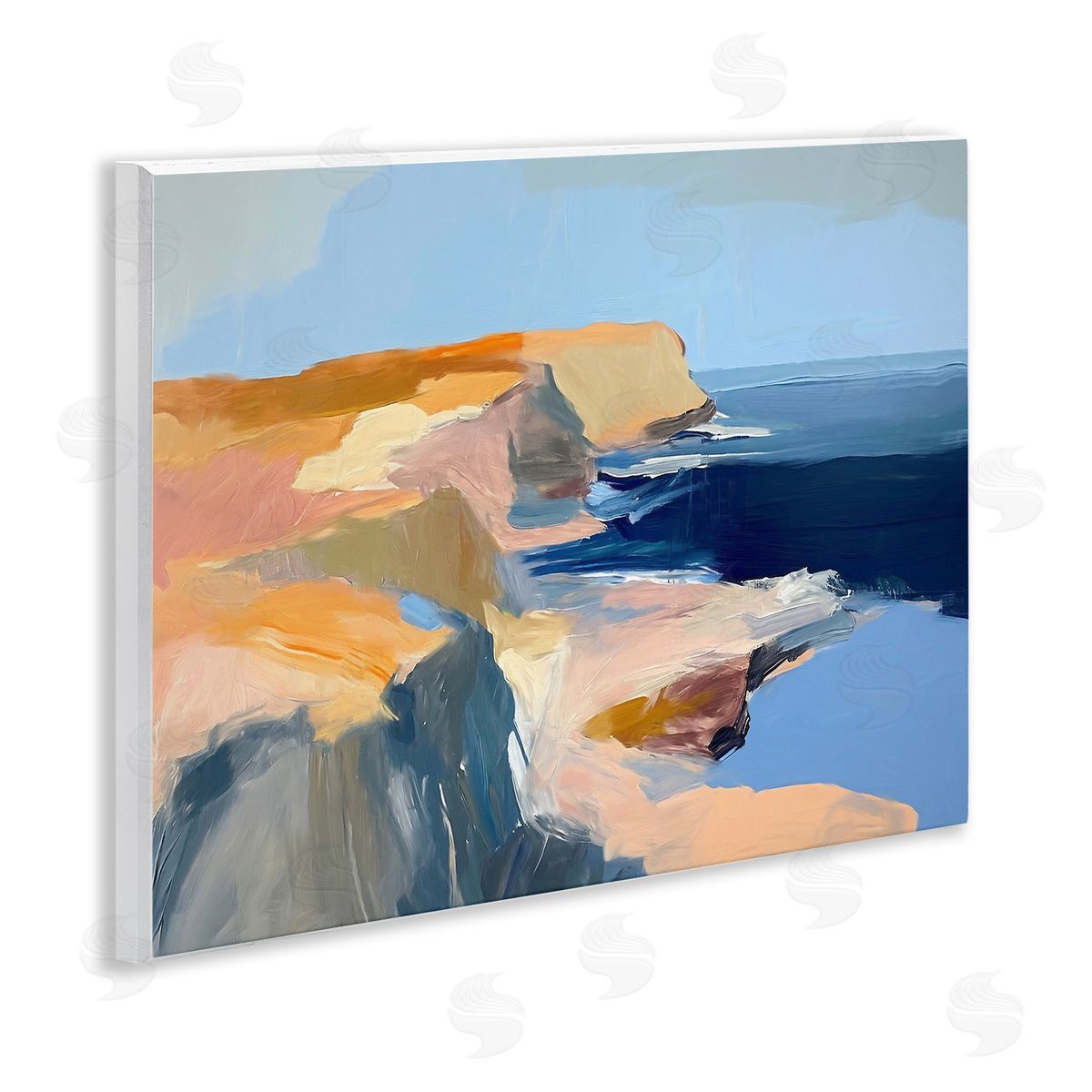 Rugged Cliffs Coastline Wood Plaque Wall Art, Home Decor by Ramona Murdock