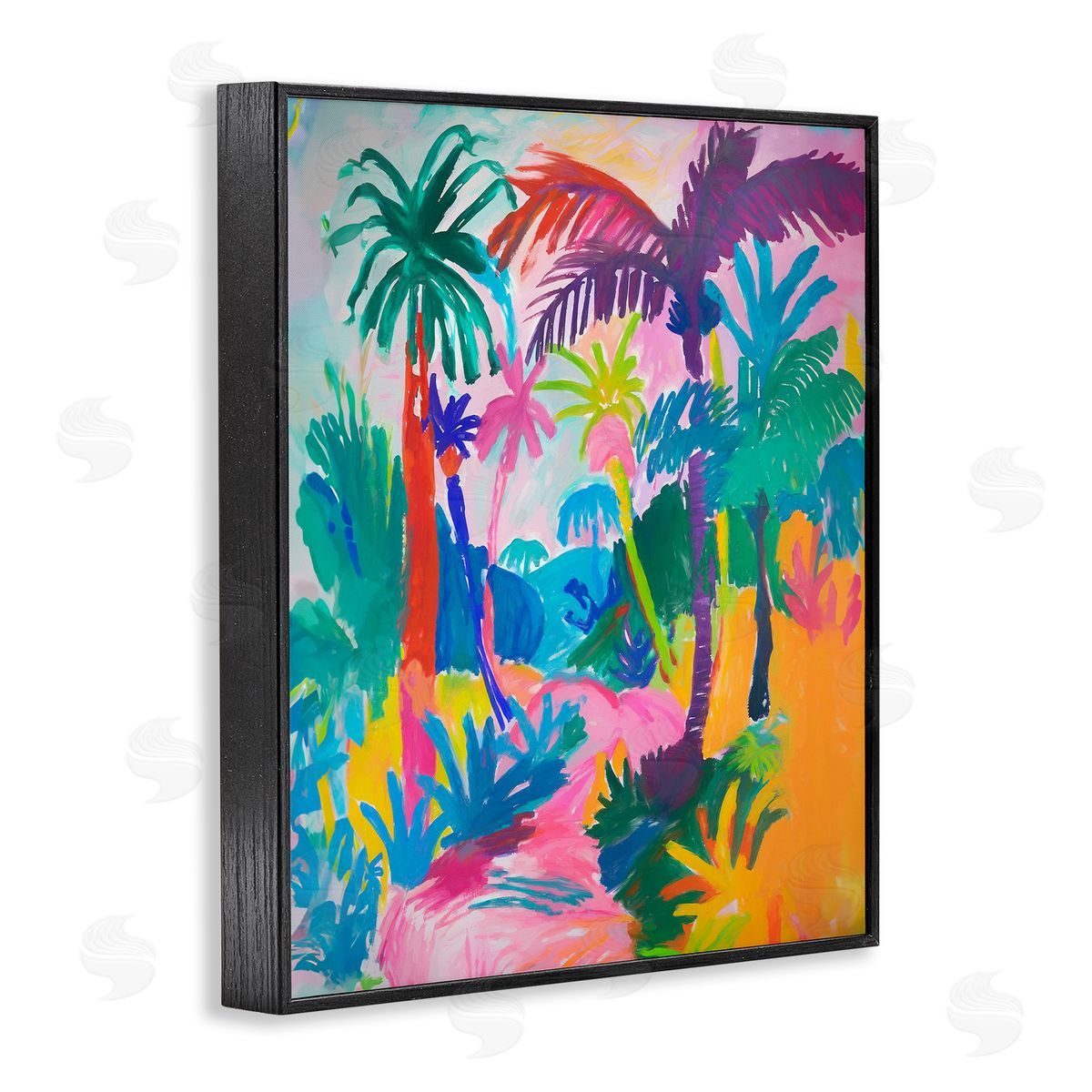 Bold Palm Paradise Black Frame Print Wall Art, Home Decor by Ramona Murdock