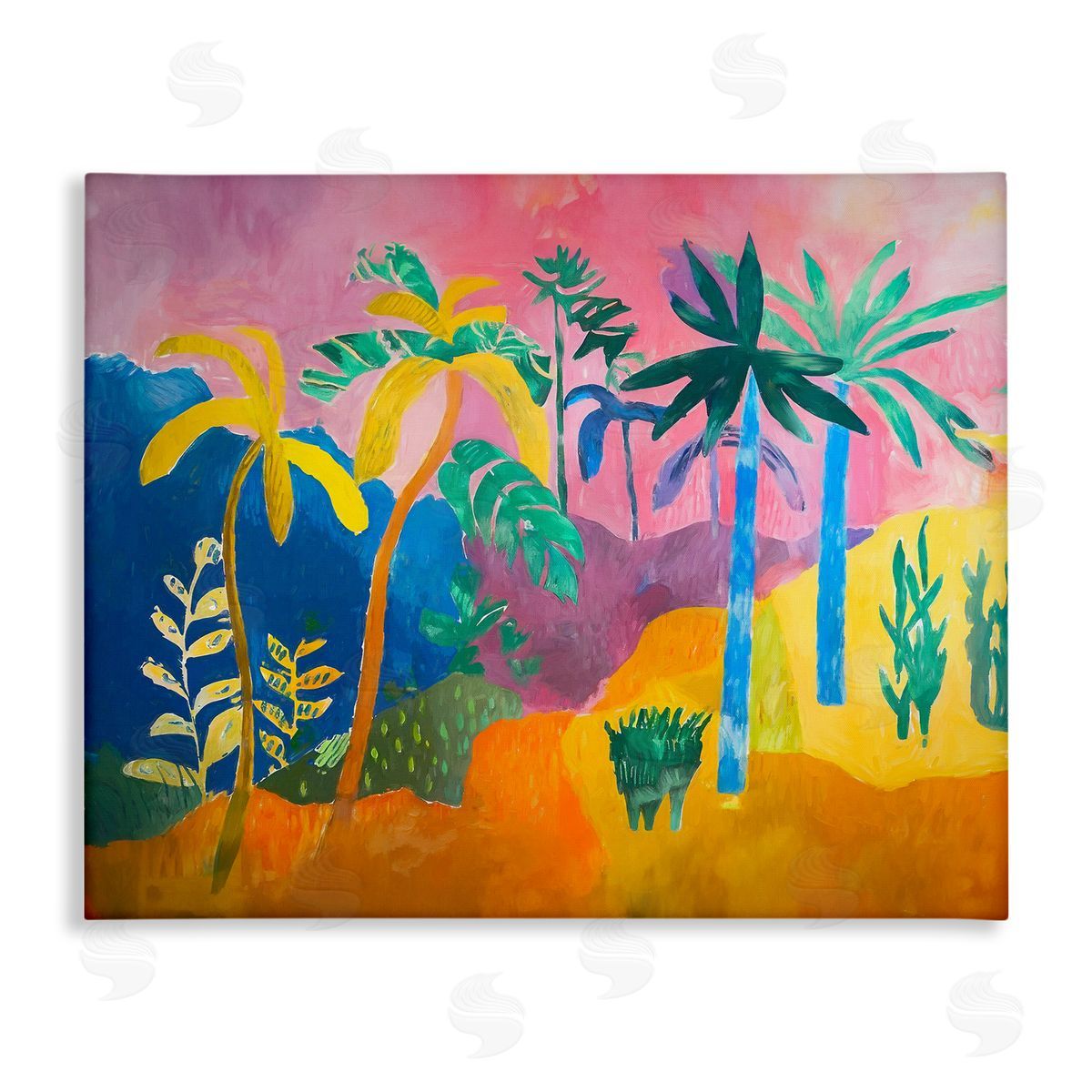 Vivid Tropical Palms Canvas Wall Art, Home Decor by Ramona Murdock