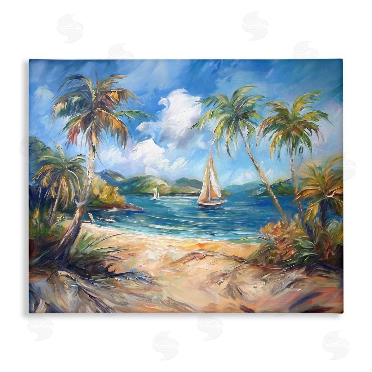 Paradise Beach Harbor Canvas Wall Art, Home Decor by Ramona Murdock
