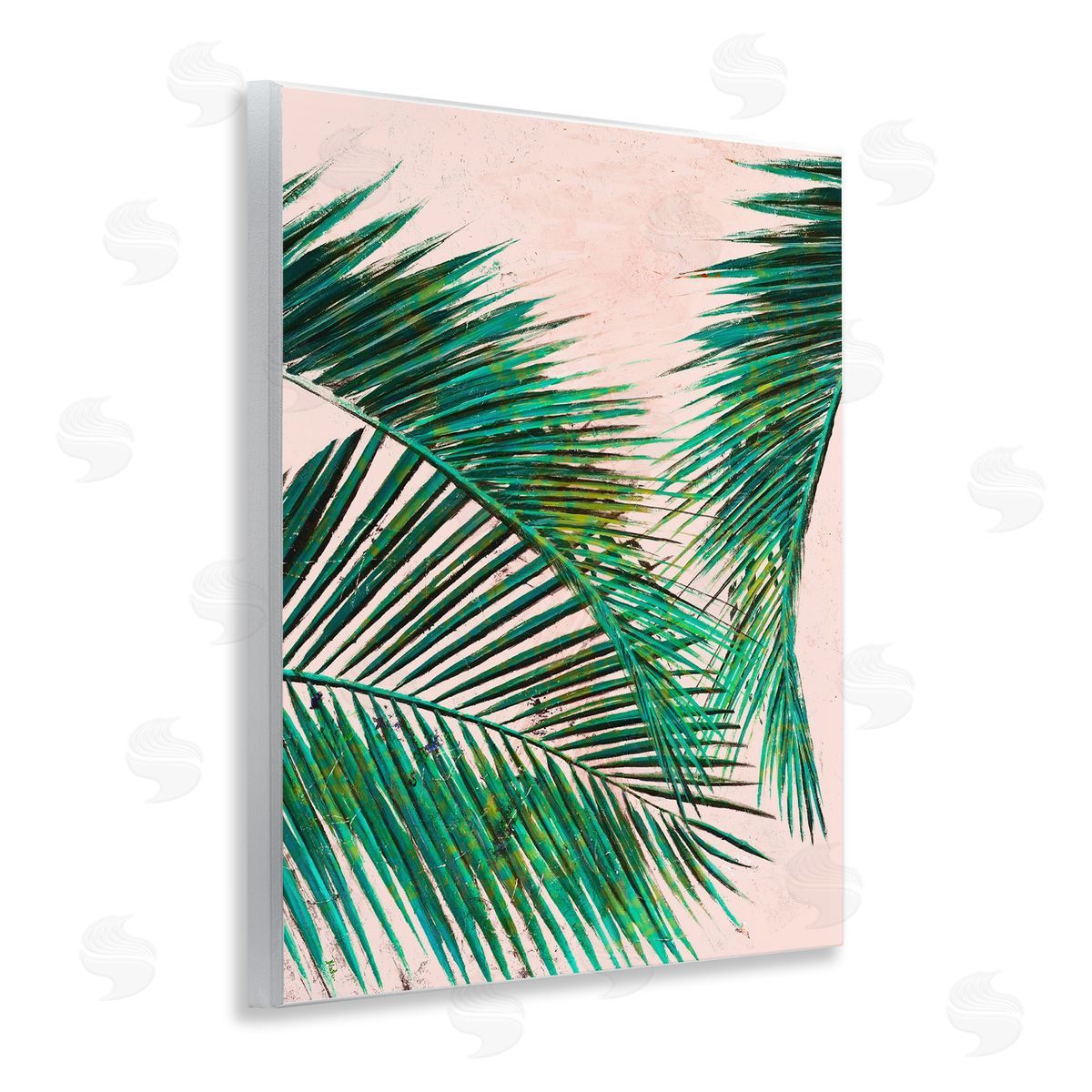 Flowing Palms on Pink Wood Plaque Wall Art, Home Decor by Patricia Pinto