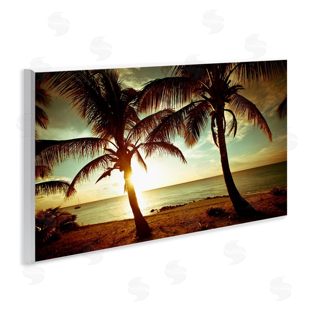 Sunlit Palm Trees Wood Plaque Wall Art, Home Decor by Susan Bryant