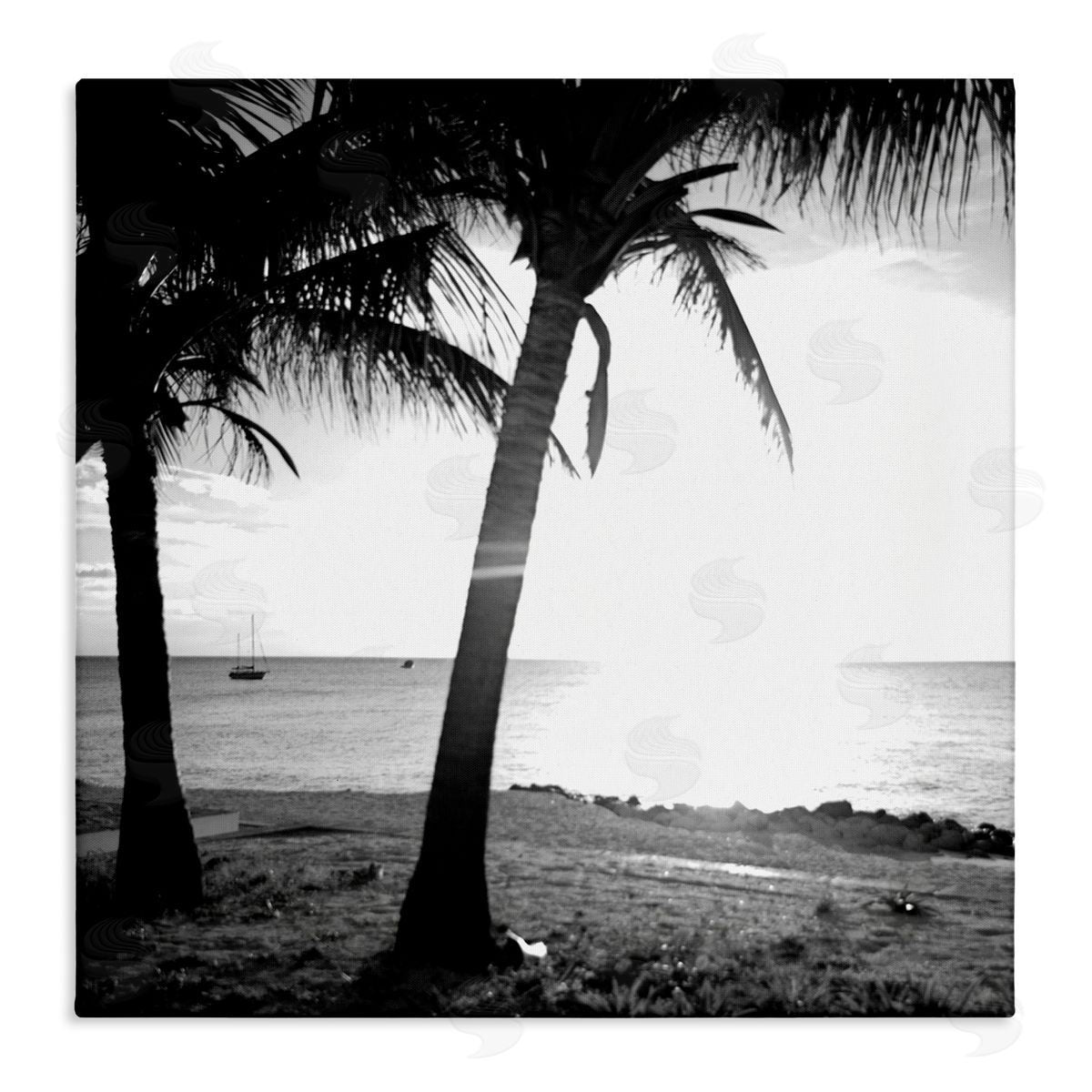Palm Tree Silhouettes Canvas Wall Art, Home Decor by Susan Bryant