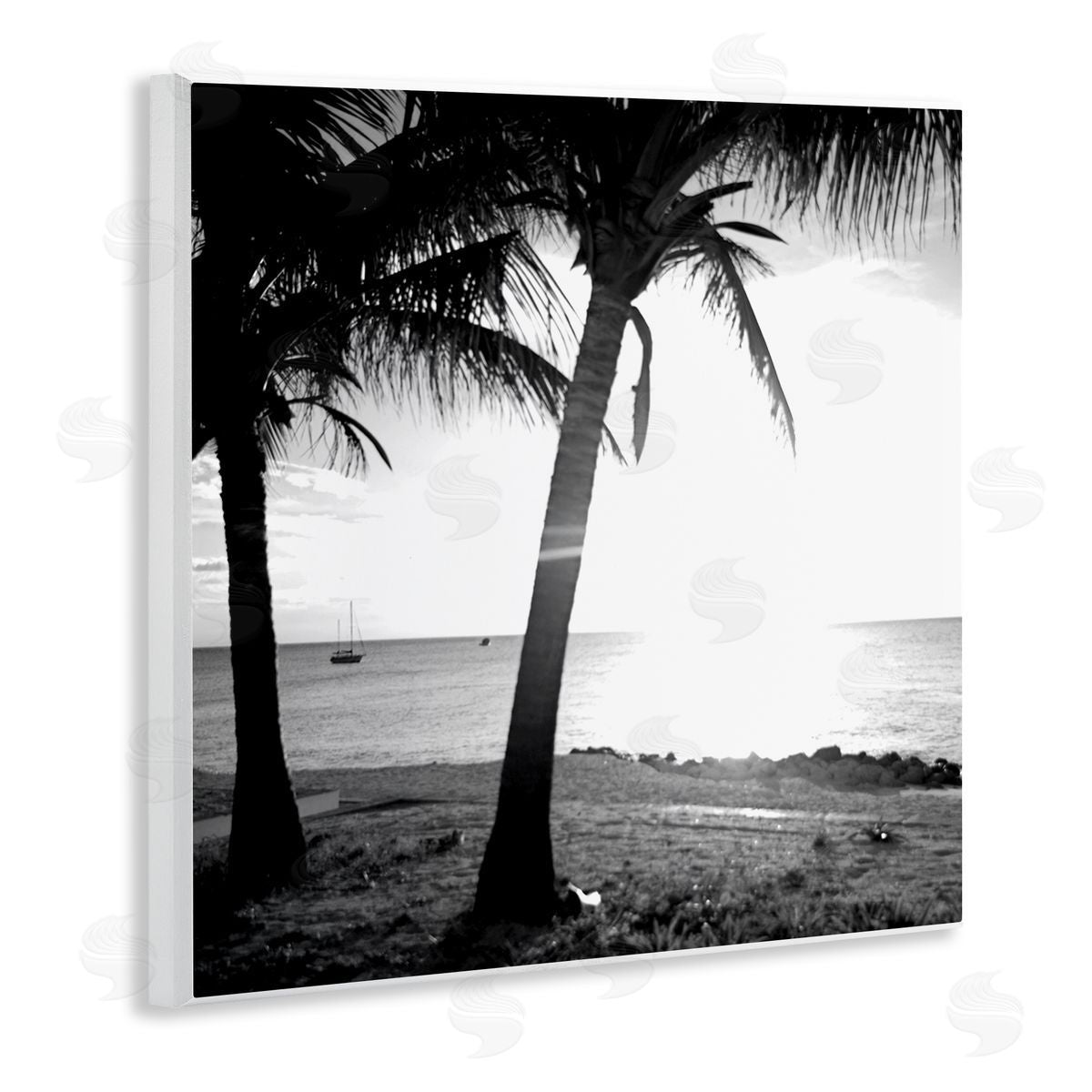 Palm Tree Silhouettes Wood Plaque Wall Art, Home Decor by Susan Bryant