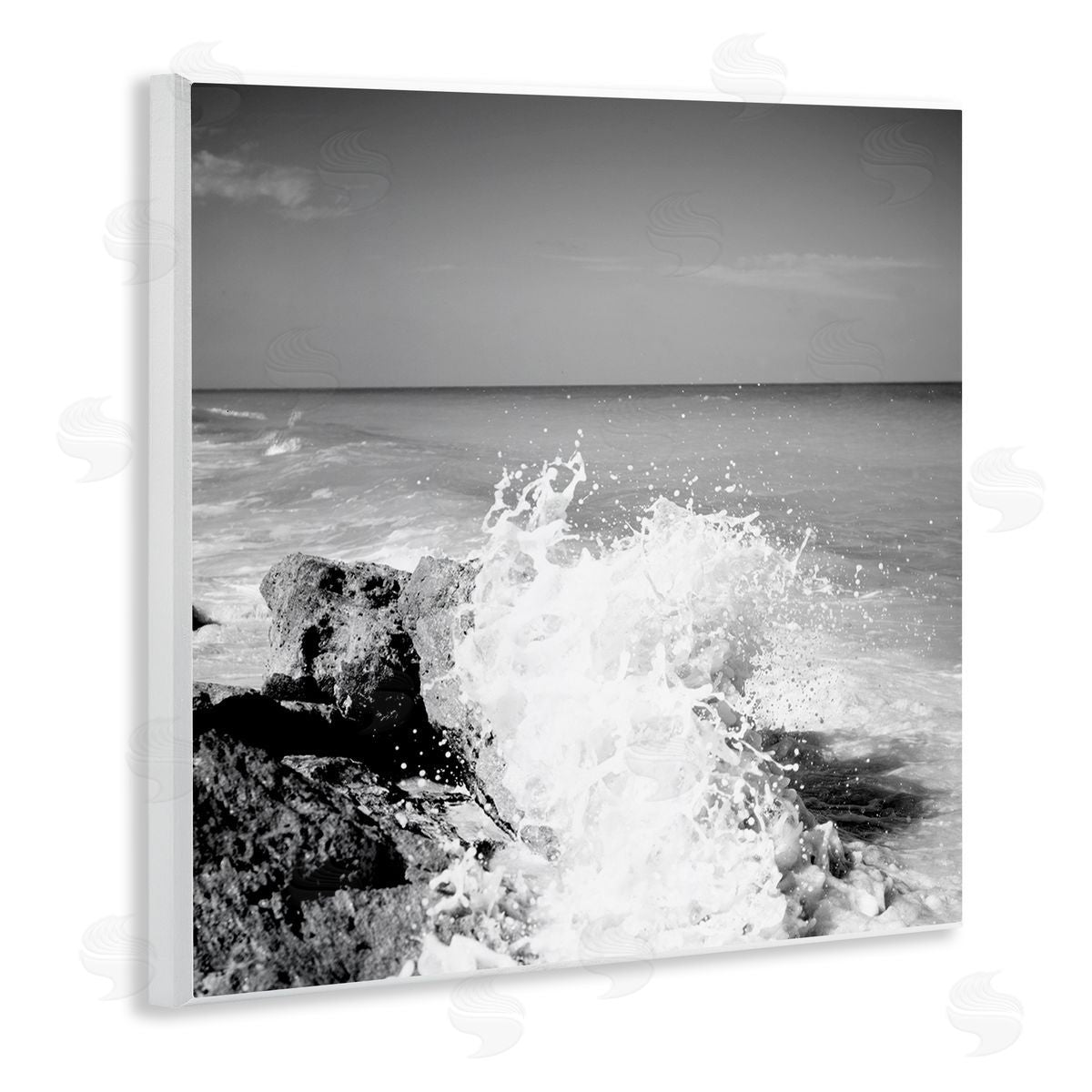 Splashing Rough Waters Wood Plaque Wall Art, Home Decor by Susan Bryant