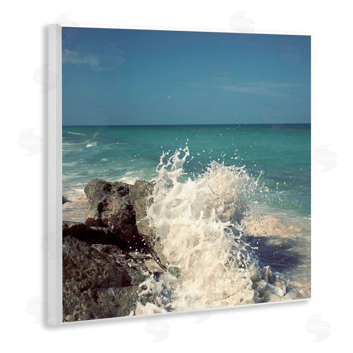 Splashing Beach Spray Wood Plaque Wall Art, Home Decor by Susan Bryant