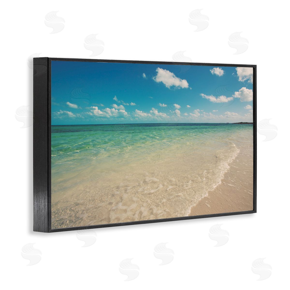 Tranquil Coast Shore Black Frame Print Wall Art, Home Decor by Susan Bryant