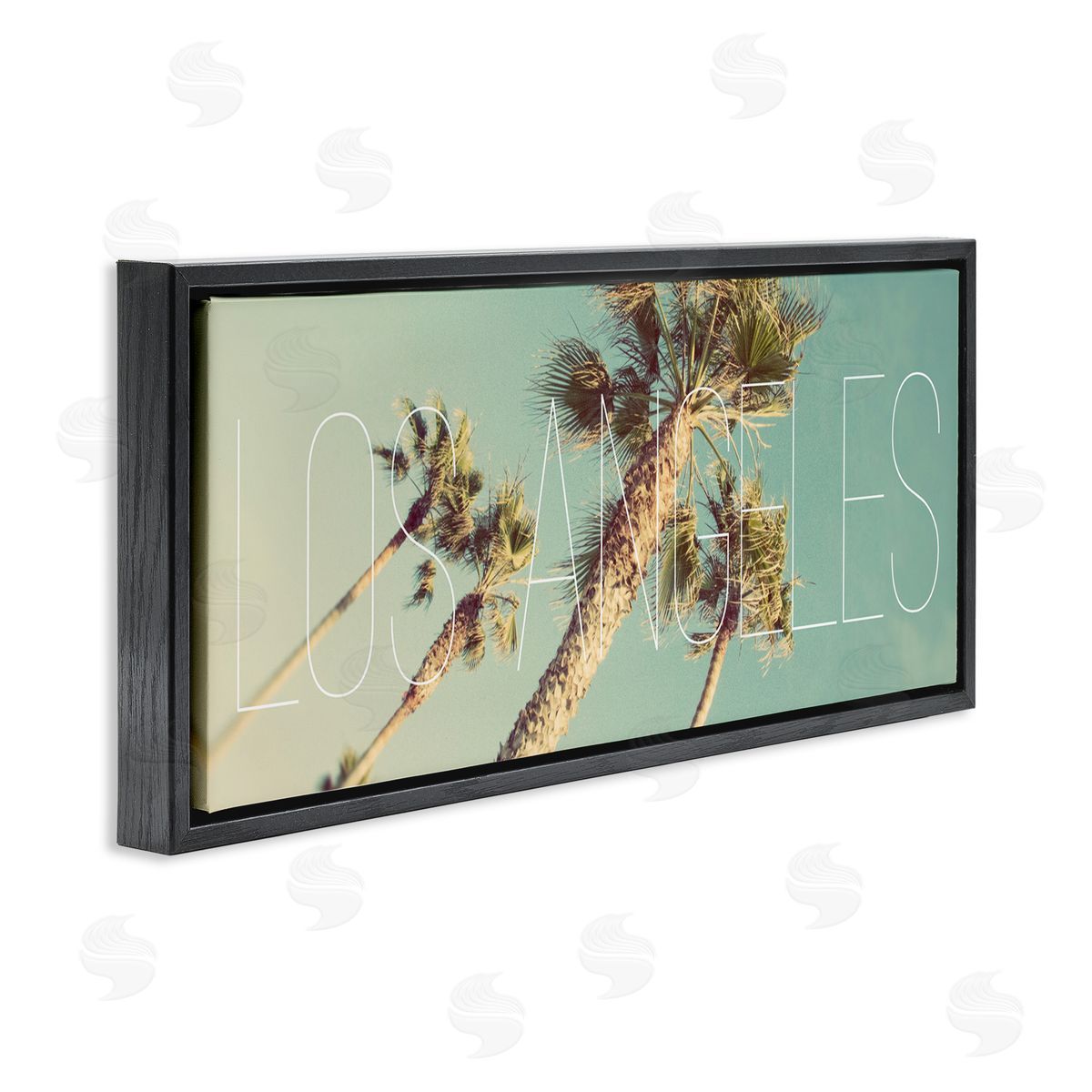Los Angeles Palms Black Floating Frame Canvas Wall Art, Home Decor by Emily Navas