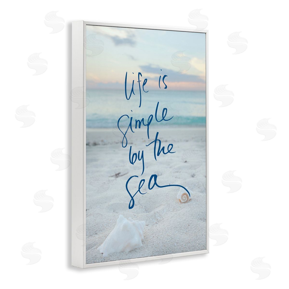 Simple By The Sea White Frame Print Wall Art, Home Decor by Susan Bryant