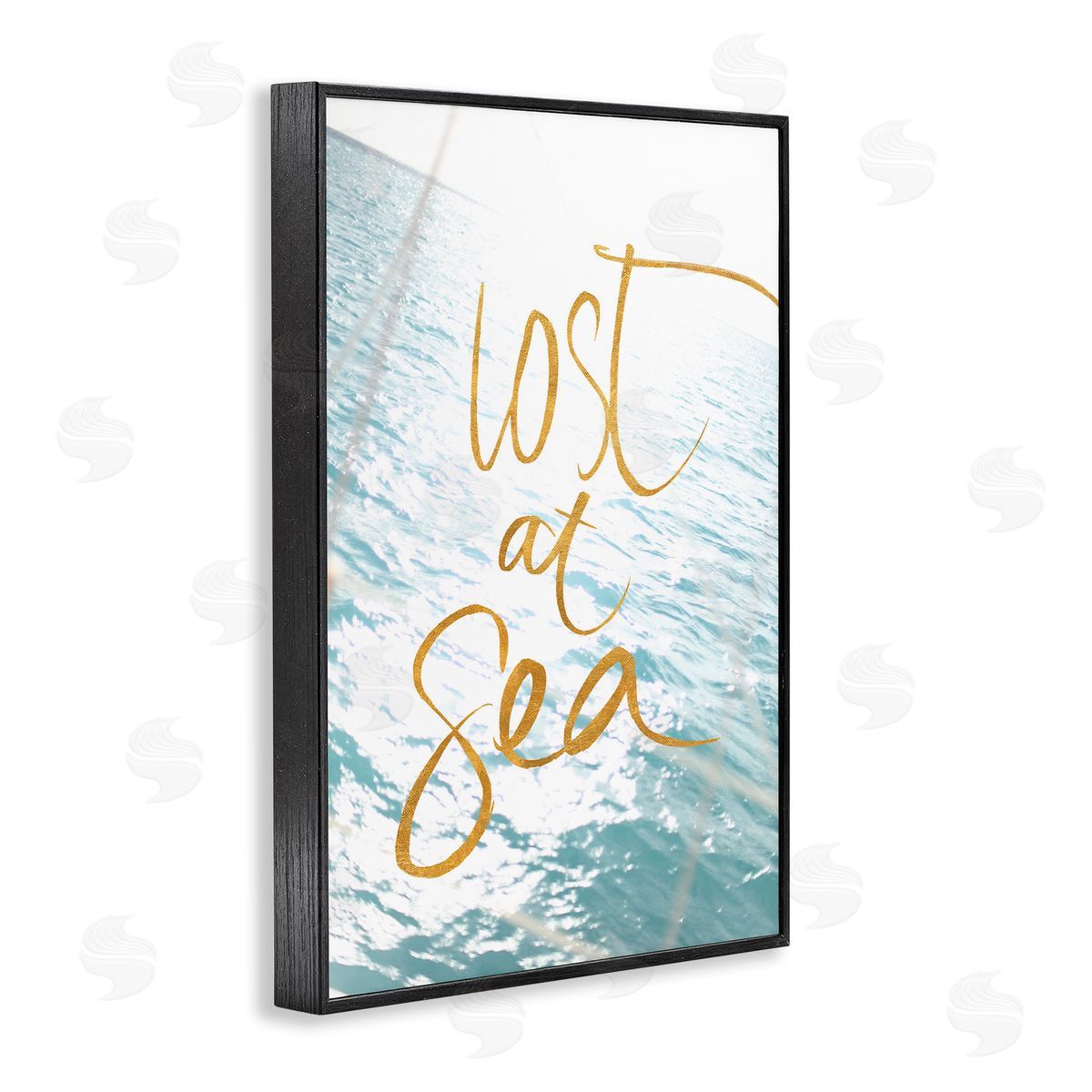 Lost At Sea Phrase Black Frame Print Wall Art, Home Decor by Susan Bryant