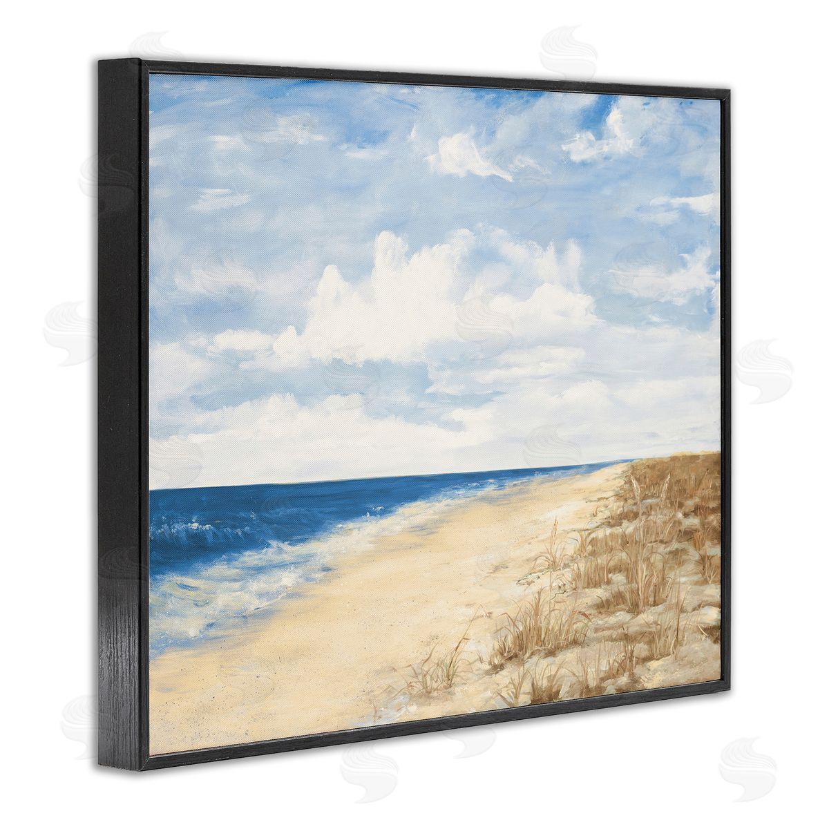 Calm Beach Painting Black Frame Print Wall Art, Home Decor by Julie DeRice
