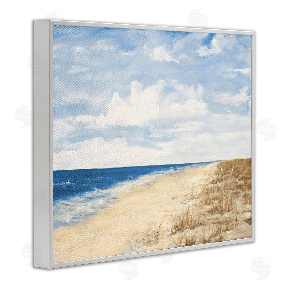 Calm Beach Painting White Frame Print Wall Art, Home Decor by Julie DeRice