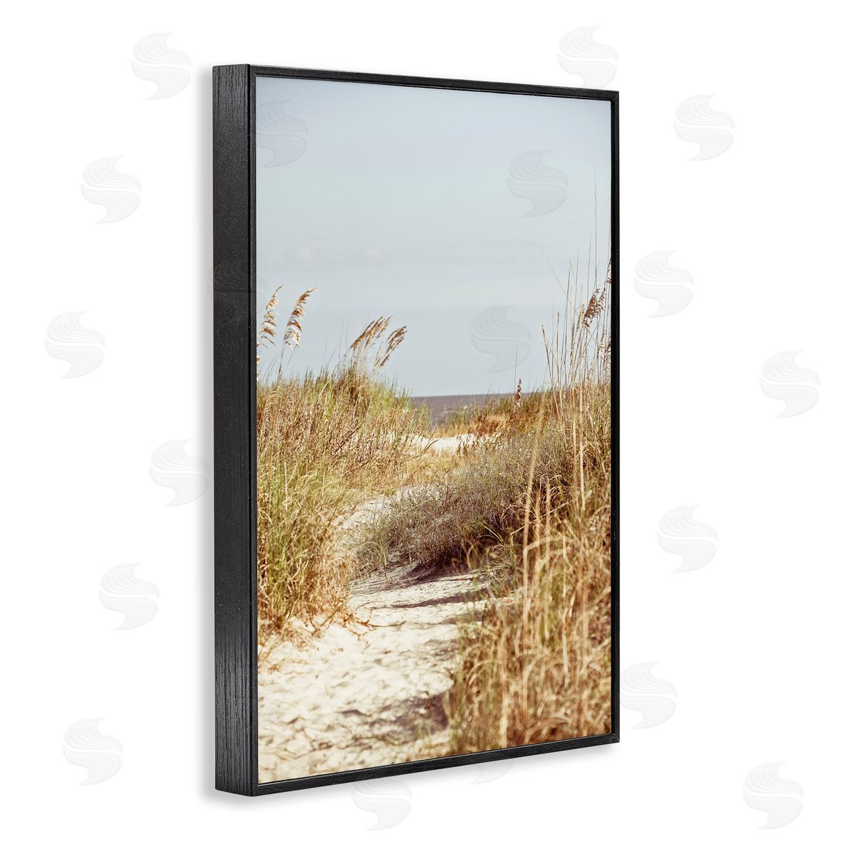 Sandy Path with Reeds Black Frame Print Wall Art, Home Decor by Susan Bryant