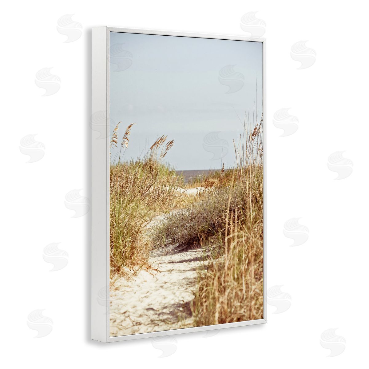 Sandy Path with Reeds White Frame Print Wall Art, Home Decor by Susan Bryant