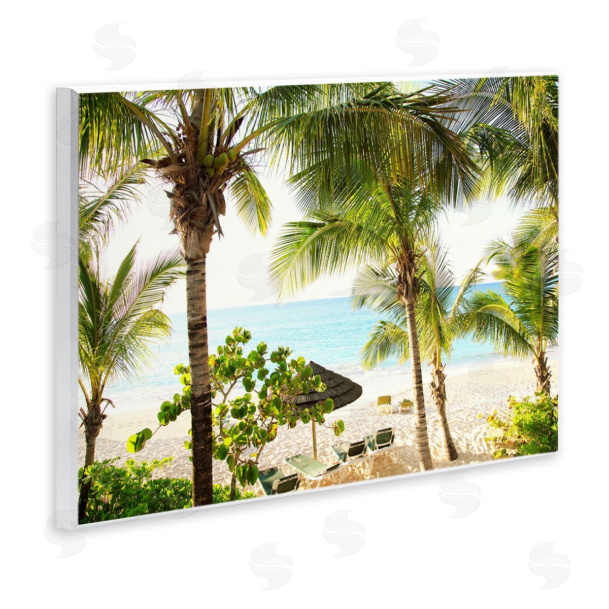 Tropical Beach Resort Wood Plaque Wall Art, Home Decor by Susan Bryant