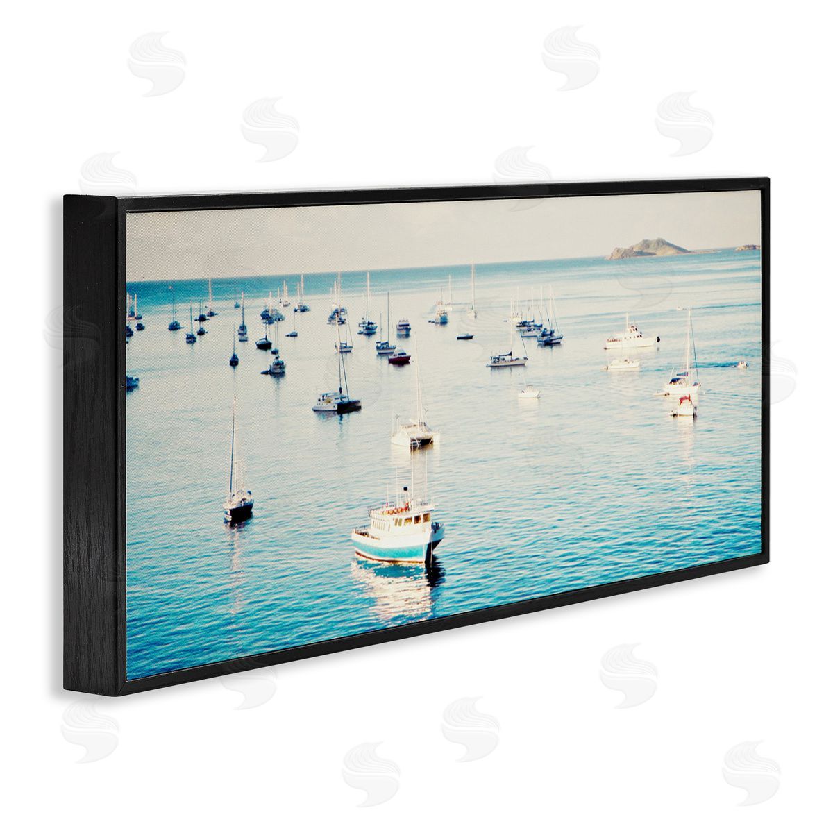 Boat Fleet Marina Black Frame Print Wall Art, Home Decor by Jairo Rodriguez