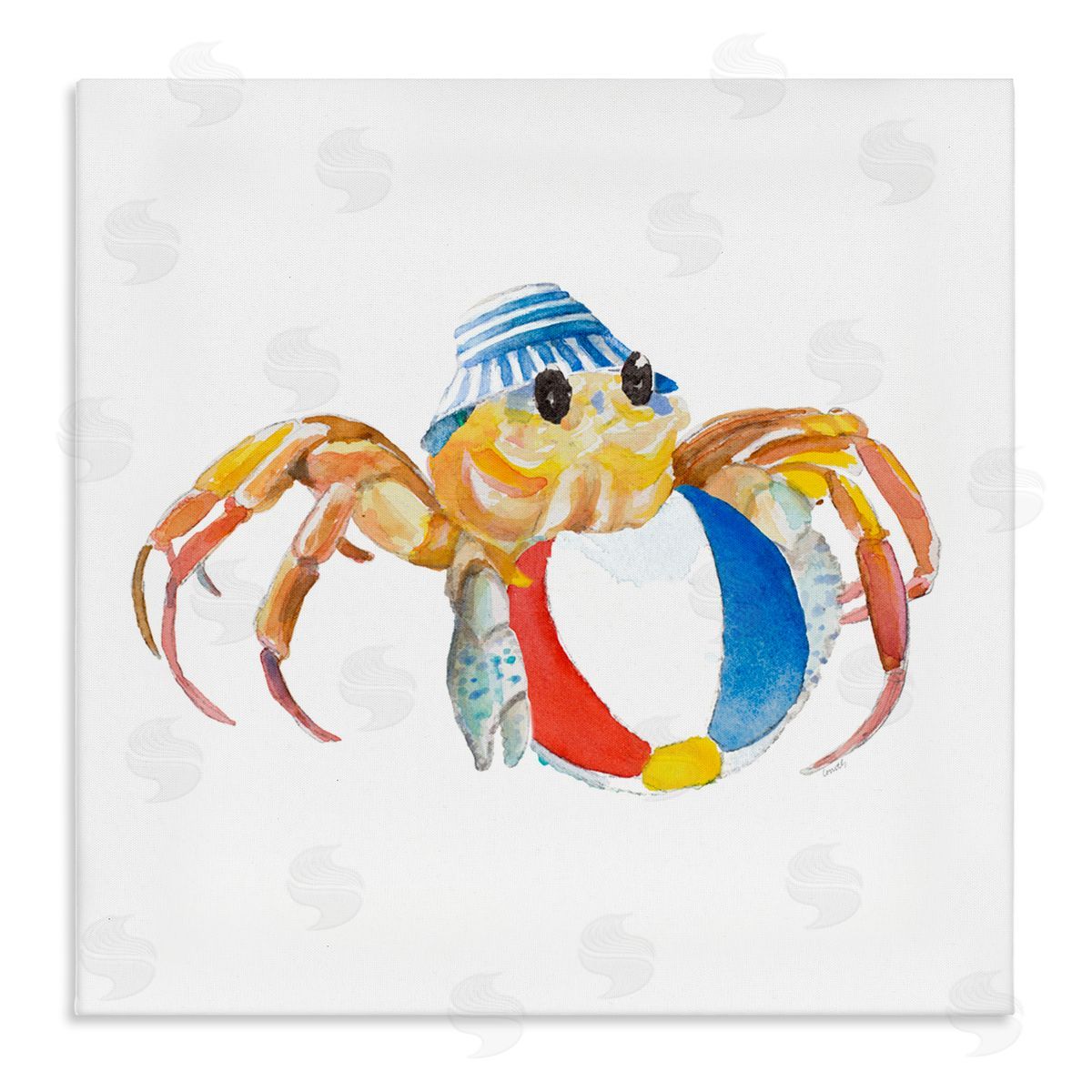 Beach Ball Crab Canvas Wall Art, Home Decor by Lanie Loreth