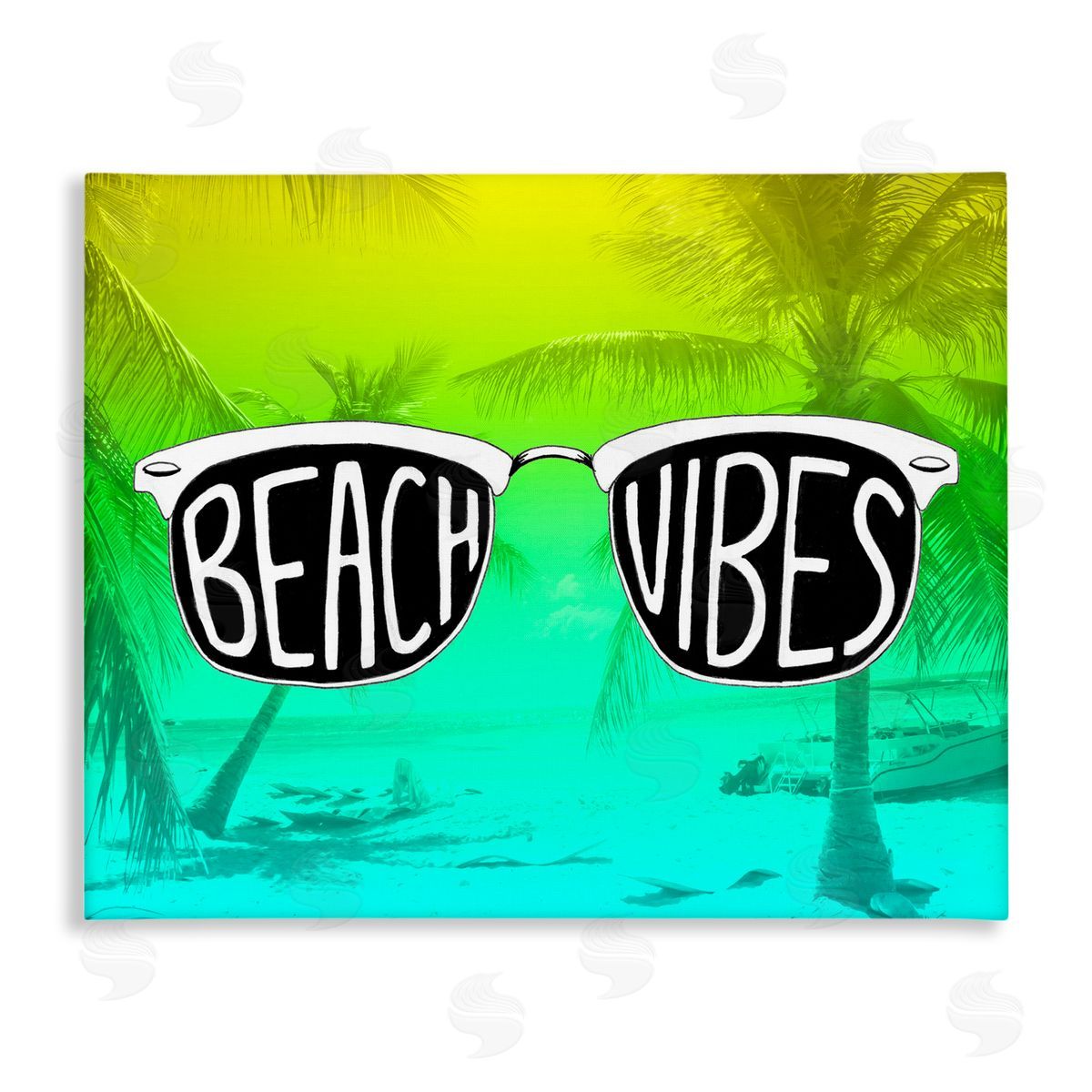 Beach Vibes Sunglasses Canvas Wall Art, Home Decor by Emily Navas