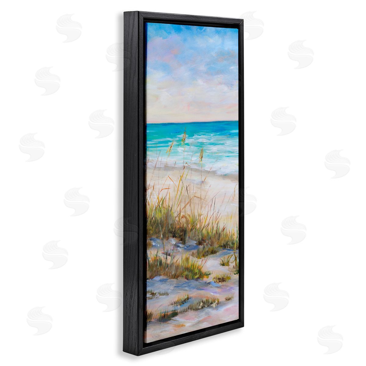 Peaceful Beach Reeds Black Floating Frame Canvas Wall Art, Home Decor by Julie DeRice