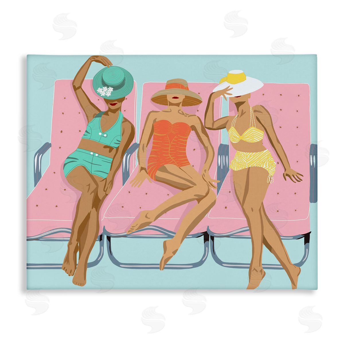 Glam Beach Friends Canvas Wall Art, Home Decor by Jen Bucheli