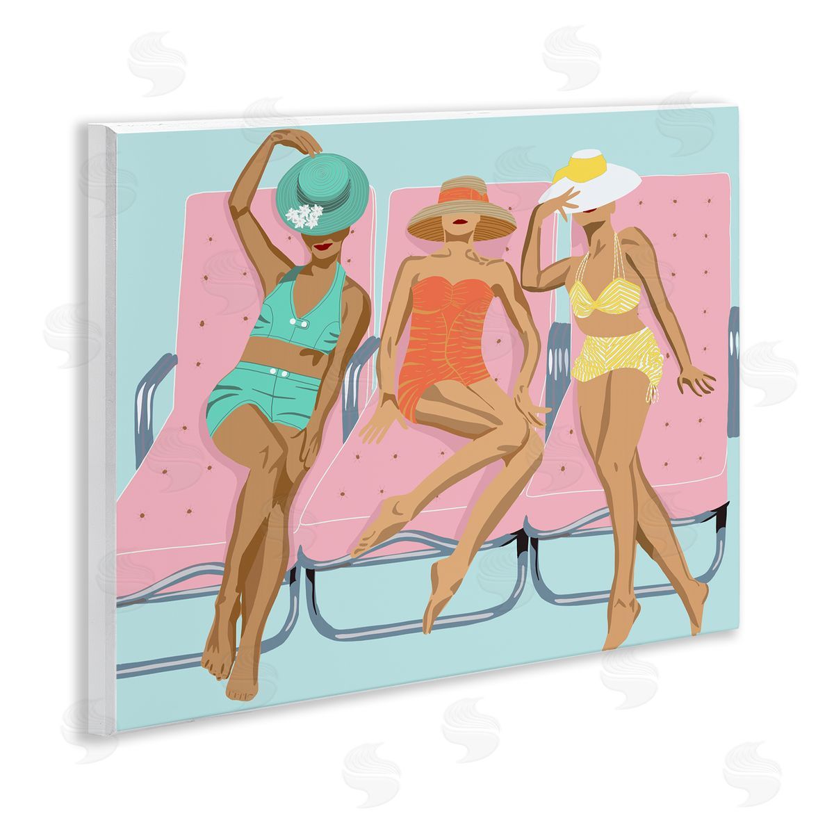 Glam Beach Friends Wood Plaque Wall Art, Home Decor by Jen Bucheli