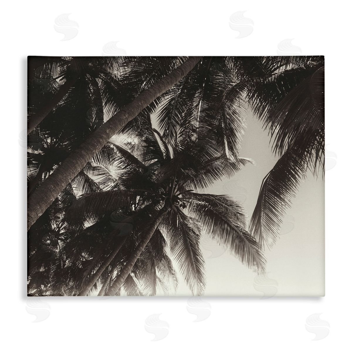 Dark Palm Leaves Canvas Wall Art, Home Decor by Acosta