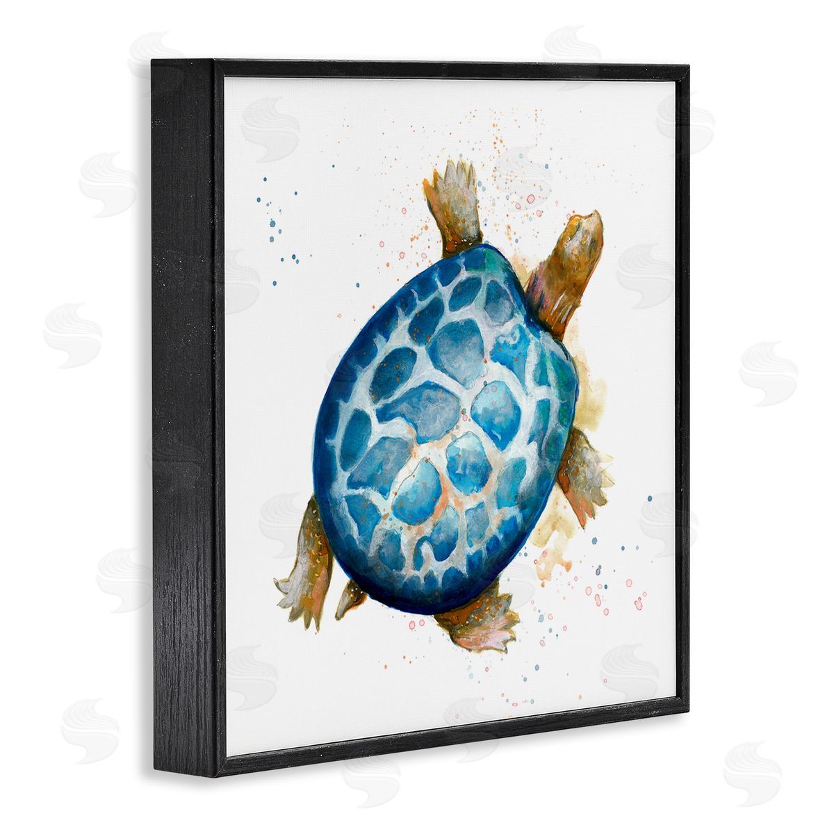 Modern Speckled Turtle Black Frame Print Wall Art, Home Decor by Patricia Pinto