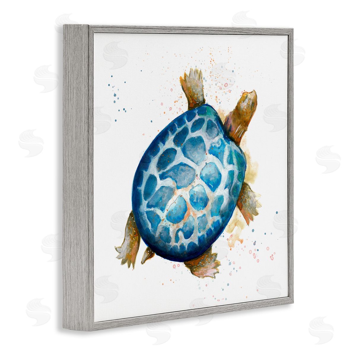 Modern Speckled Turtle Grey Frame Print Wall Art, Home Decor by Patricia Pinto