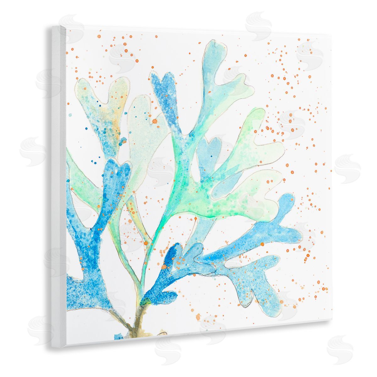 Speckled Modern Coral Wood Plaque Wall Art, Home Decor by Patricia Pinto