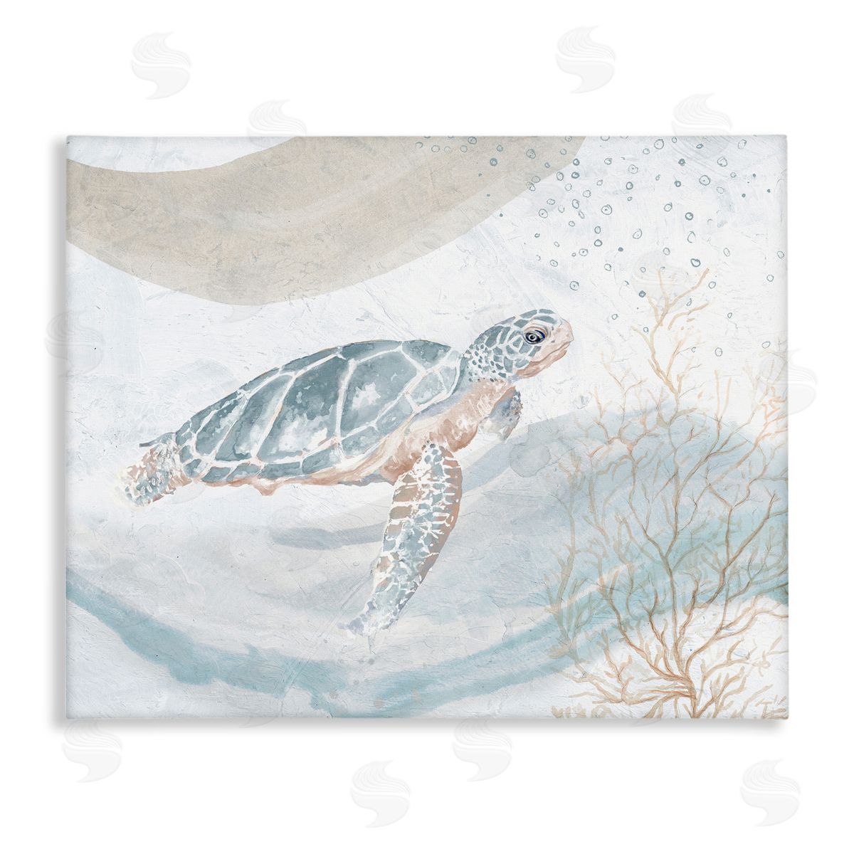 Turtle Watercolor Style Canvas Wall Art, Home Decor by Patricia Pinto