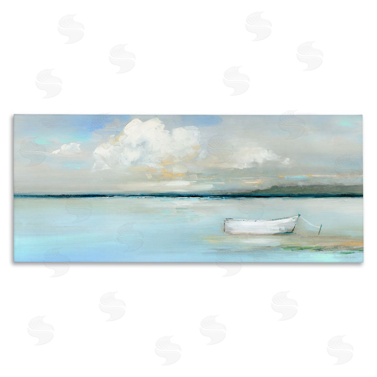 Quiet Boat Docked Canvas Wall Art, Home Decor by Sally Swatland