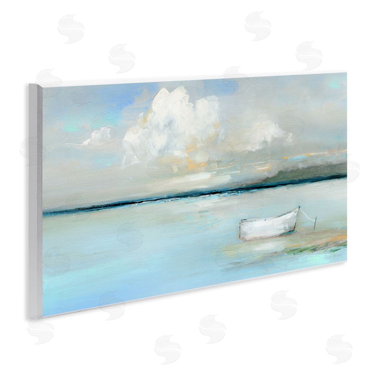 Quiet Boat Docked Wood Plaque Wall Art, Home Decor by Sally Swatland