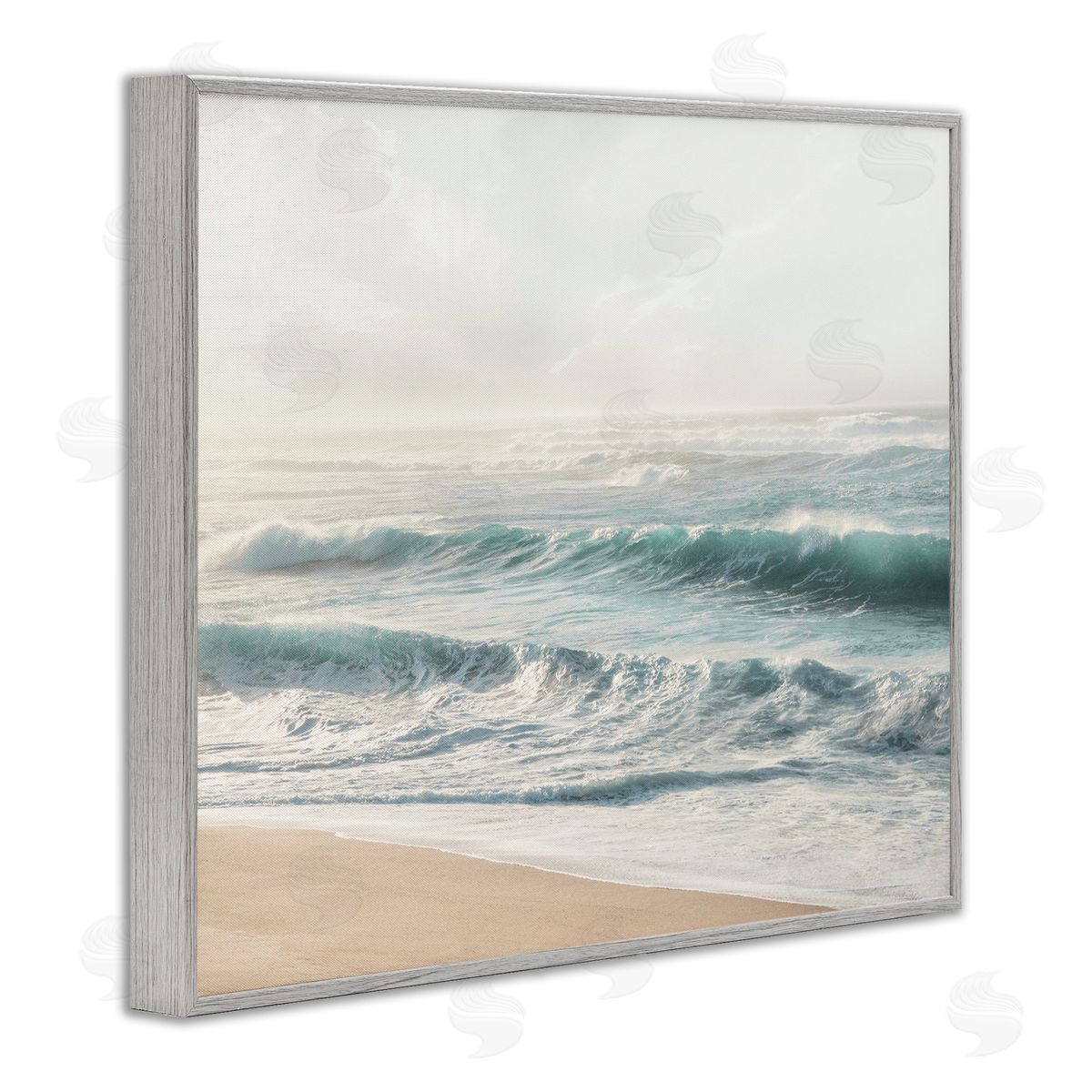 Distant Beach View Grey Frame Print Wall Art, Home Decor by Mike Calascibetta
