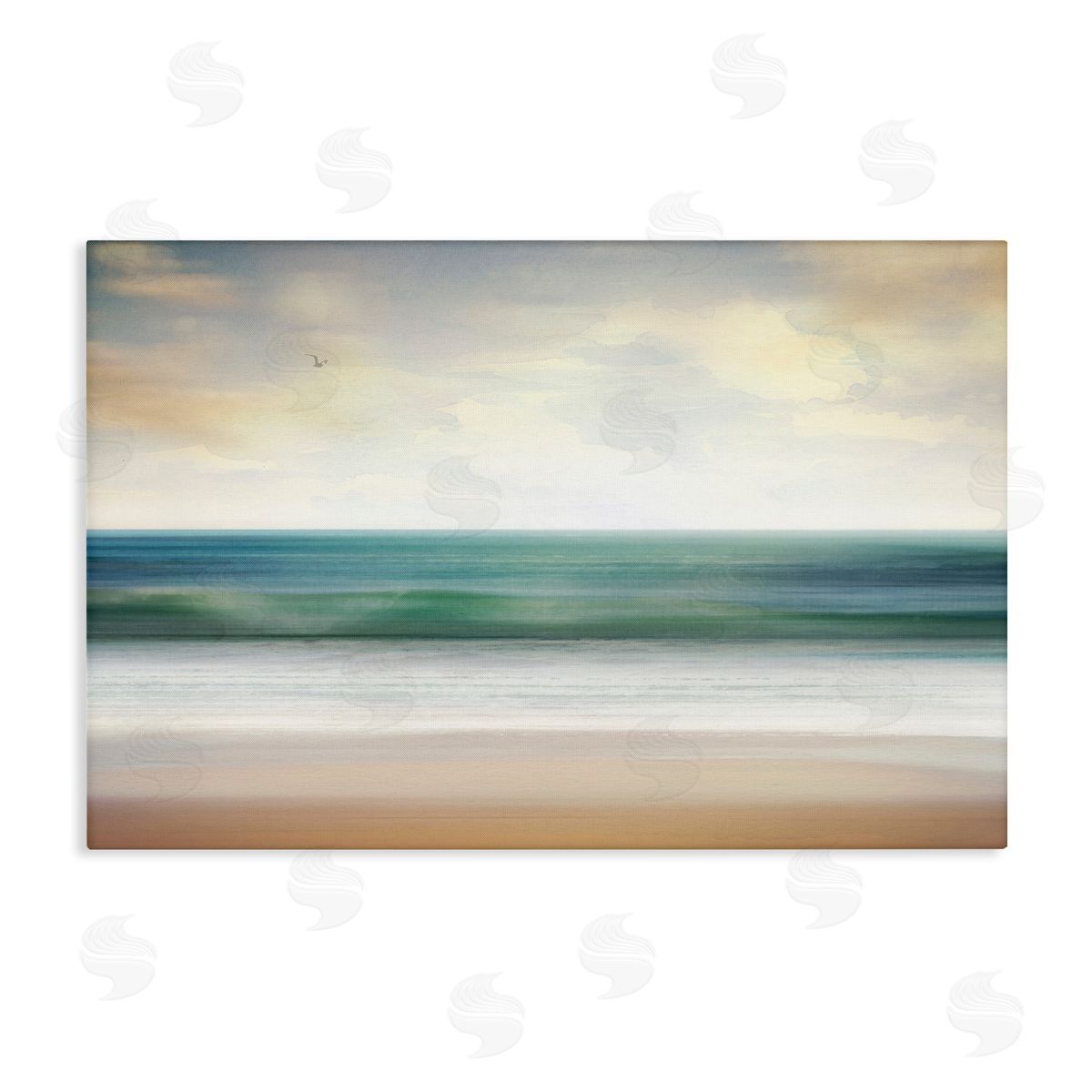 Lone Seagull Over Beach Canvas Wall Art, Home Decor by Susan Arnot