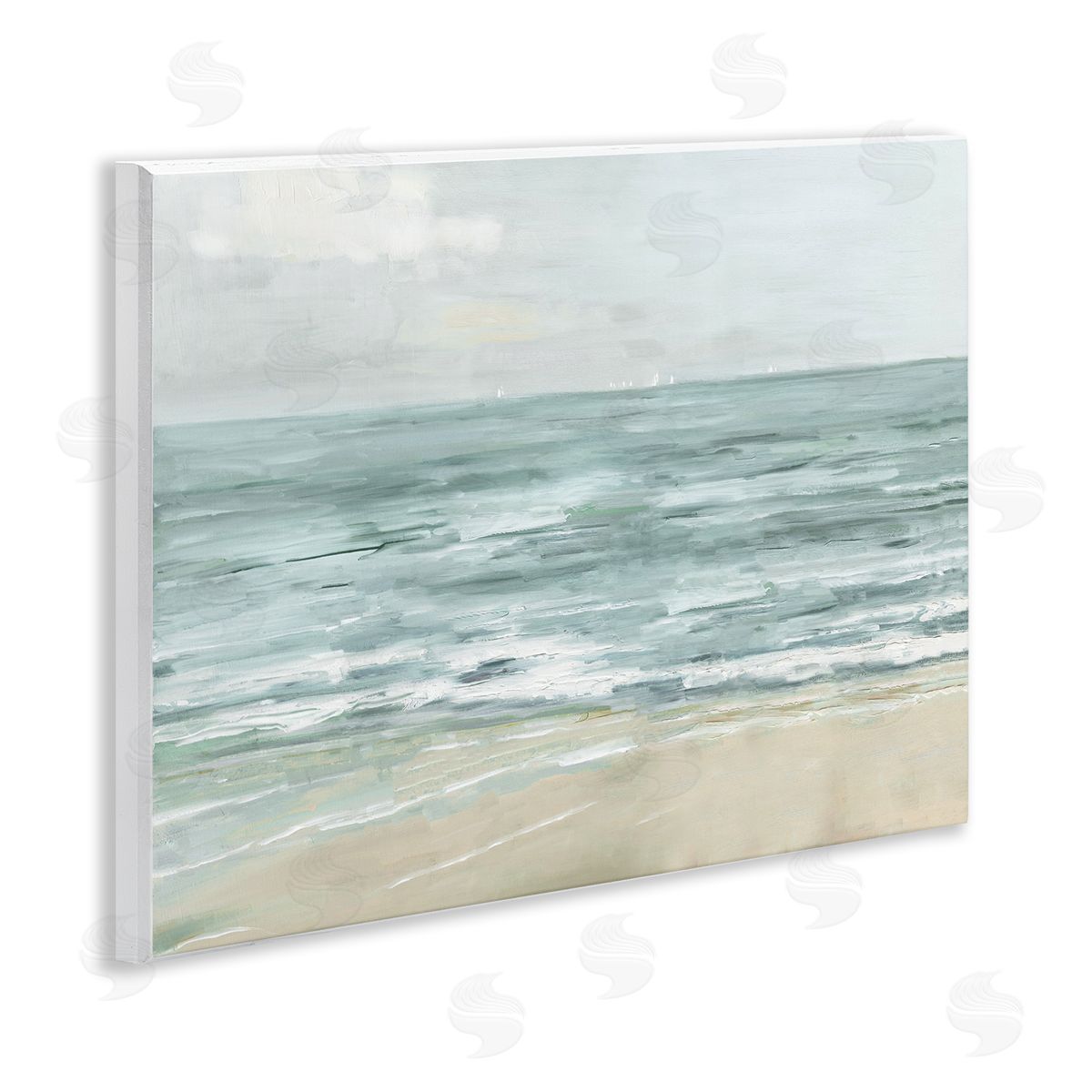 Brushed Beach Waves Wood Plaque Wall Art, Home Decor by Sally Swatland